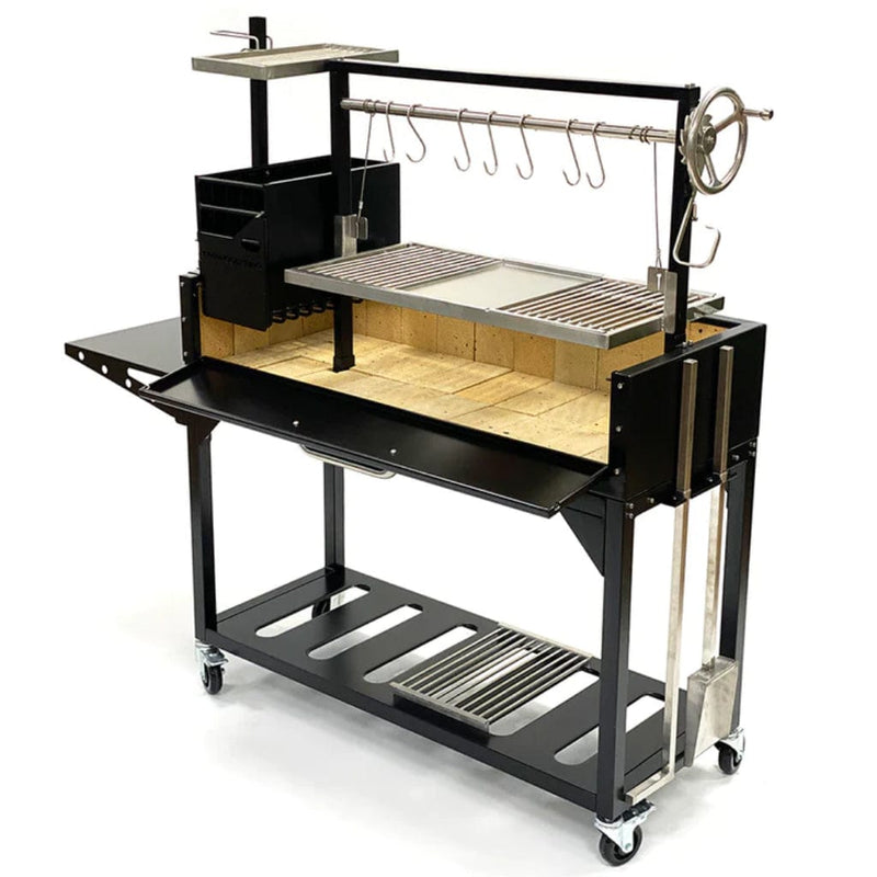 Tagwood BBQ 68" BBQ03SI Argentine Santa Maria Wood Fire & Charcoal Grill - Side View