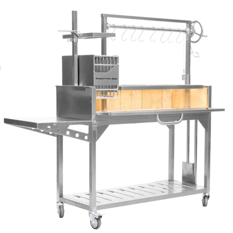 Tagwood BBQ Argentine Santa Maria BBQ03SS 68" Stainless Steel Wood Fire and Charcoal Gaucho Grill - Detail View