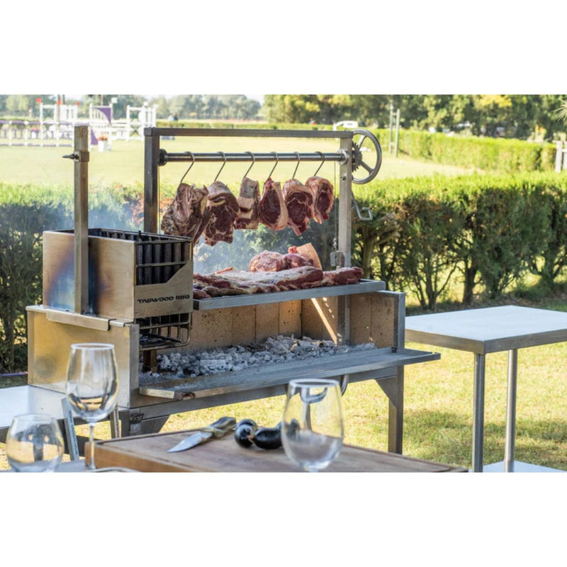 Tagwood BBQ Argentine Santa Maria BBQ03SS 68" Stainless Steel Wood Fire and Charcoal Gaucho Grill - Dimensions