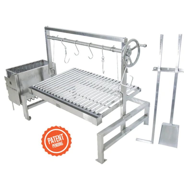 Tagwood BBQ Argentine Santa Maria BBQ09SS 40" Insert Style Stainless Steel Wood Fire and Charcoal Gaucho Grill With