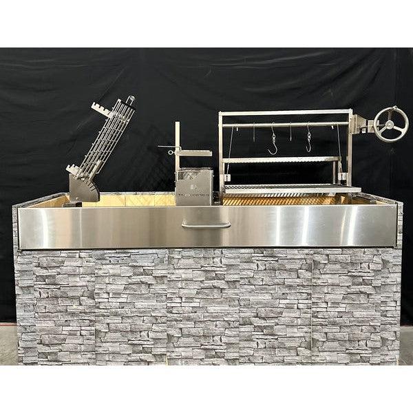 Tagwood BBQ Argentine Santa Maria BBQ09SS 40" Insert Style Stainless Steel Wood Fire and Charcoal Gaucho Grill With