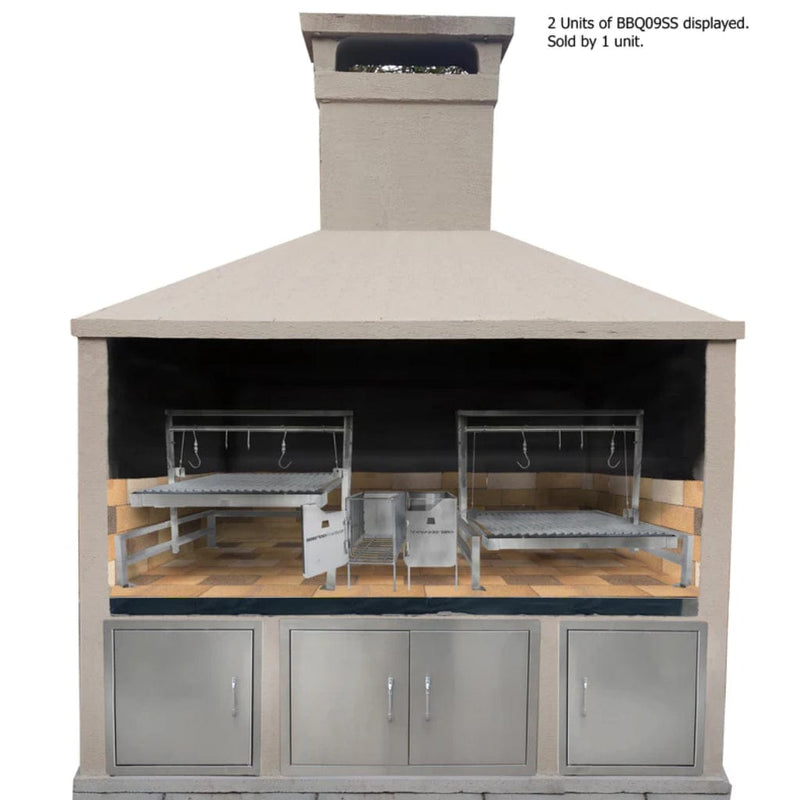 Tagwood BBQ Argentine Santa Maria BBQ09SS 40" Insert Style Stainless Steel Wood Fire and Charcoal Gaucho Grill With