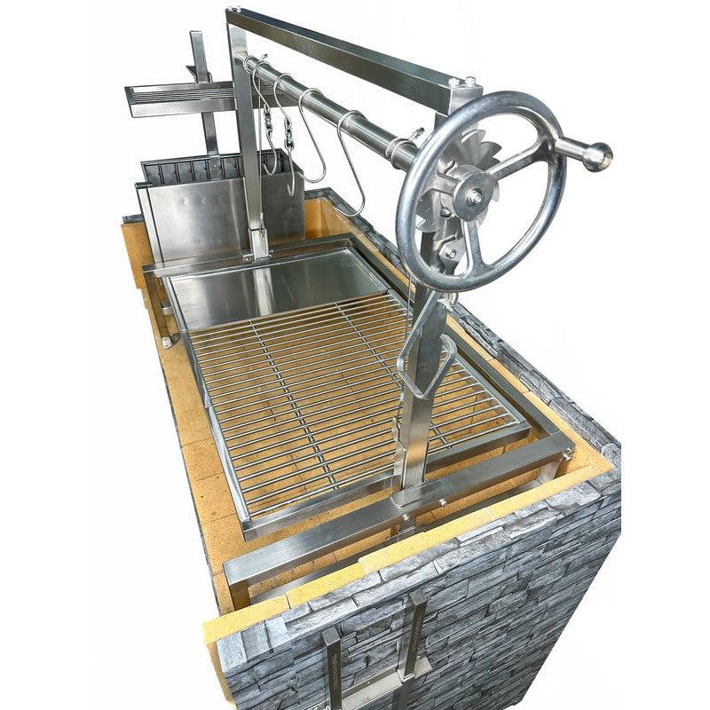 Tagwood BBQ Argentine Santa Maria BBQ09SS 40" Insert Style Stainless Steel Wood Fire and Charcoal Gaucho Grill With