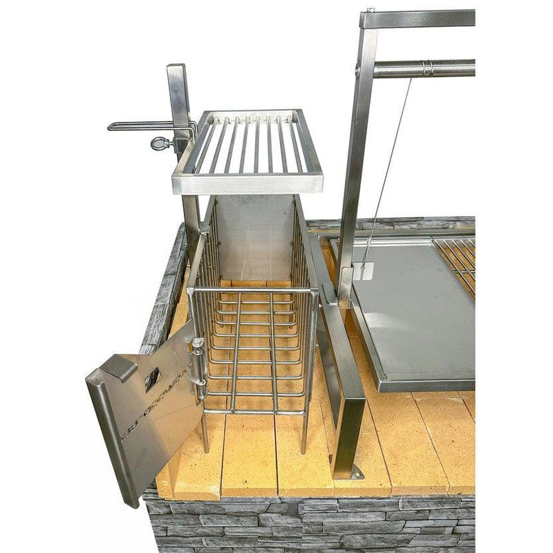 Tagwood BBQ Argentine Santa Maria BBQ09SS 40" Insert Style Stainless Steel Wood Fire and Charcoal Gaucho Grill With