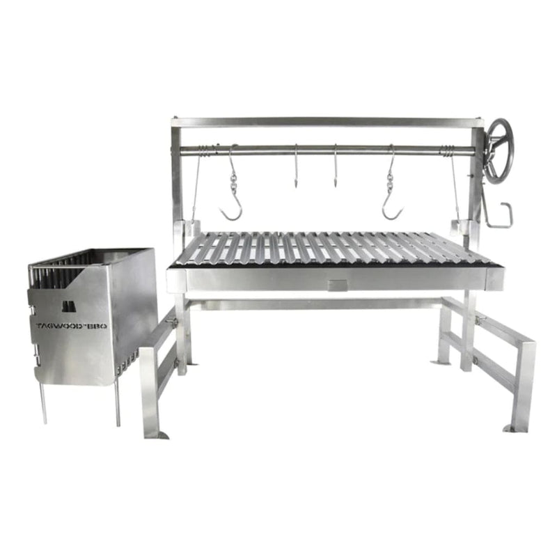 Tagwood BBQ Argentine Santa Maria BBQ09SS 40" Insert Style Stainless Steel Wood Fire and Charcoal Gaucho Grill With
