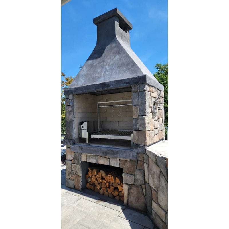 Tagwood BBQ Argentine Santa Maria BBQ09SS 40" Insert Style Stainless Steel Wood Fire and Charcoal Gaucho Grill With