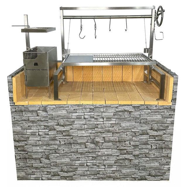 Tagwood BBQ Argentine Santa Maria BBQ09SS 40" Insert Style Stainless Steel Wood Fire and Charcoal Gaucho Grill With