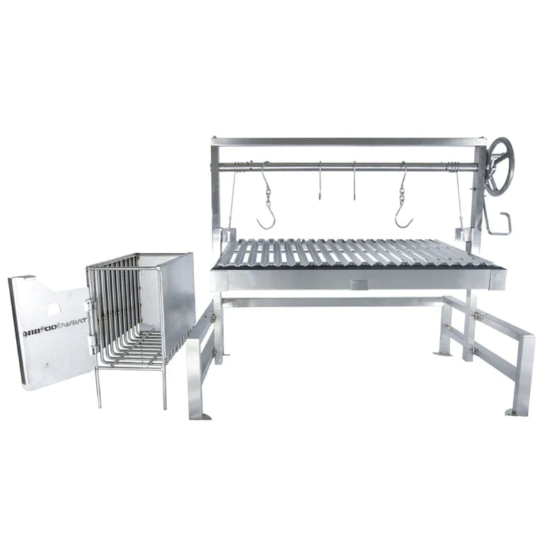 Tagwood BBQ Argentine Santa Maria BBQ09SS 40" Insert Style Stainless Steel Wood Fire and Charcoal Gaucho Grill With Round