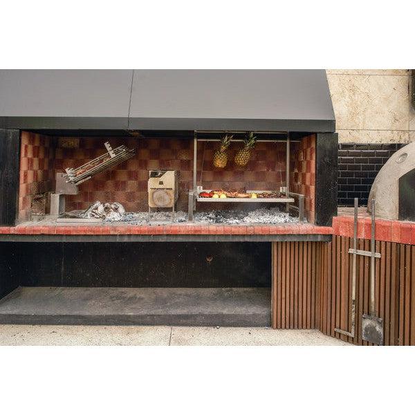 Tagwood BBQ Argentine Santa Maria BBQ09SS 40" Insert Style Stainless Steel Wood Fire and Charcoal Gaucho Grill With Round