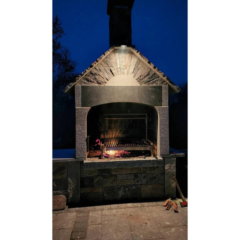 Tagwood BBQ Argentine Santa Maria BBQ09SS 40" Insert Style Stainless Steel Wood Fire and Charcoal Gaucho Grill With V-Shape