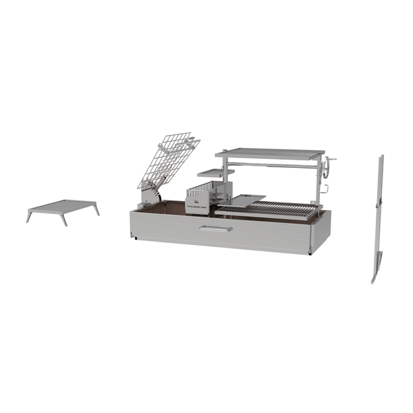Tagwood BBQ Argentine Santa Maria BBQ28SS 73" Stainless Steel Built-In Wood Fire and Charcoal Gaucho Grill