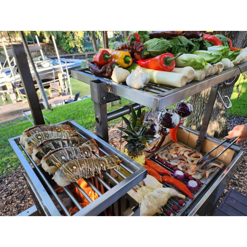 Tagwood BBQ BBQ06SS 92" Argentine Santa Maria Wood Fire and Charcoal Grill - Scale View