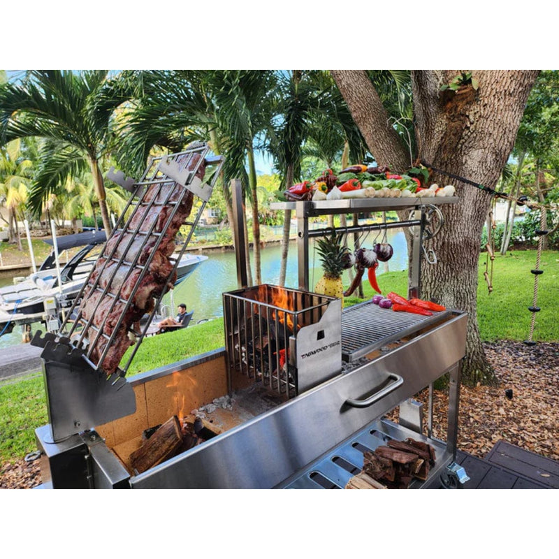 Tagwood BBQ BBQ06SS 92" Argentine Santa Maria Wood Fire and Charcoal Grill - Connection Detail