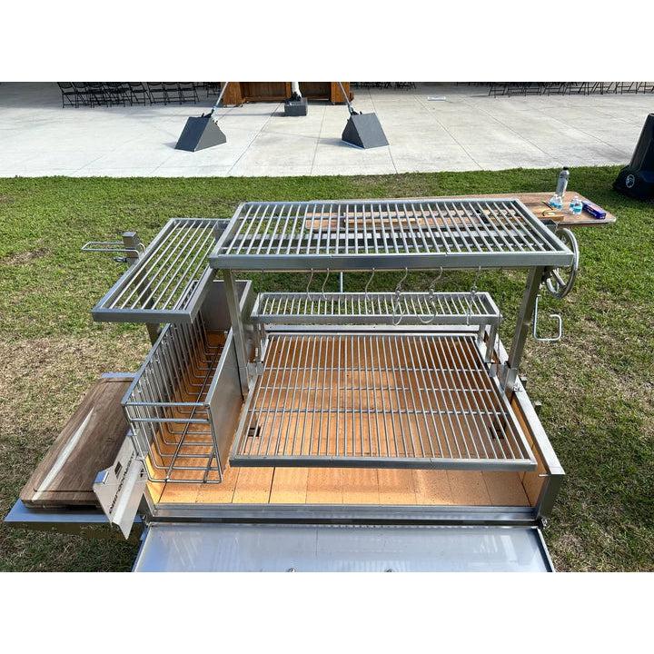 Tagwood BBQ Stainless Steel Round Warming Roof Grill for BBQ03SS and BBQ05SS Grills - Side View