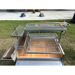 Tagwood BBQ Stainless Steel Round Warming Roof Grill for BBQ03SS and BBQ05SS Grills - Side View
