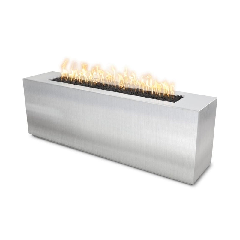 The Outdoor Plus 72" Carmen Copper & Corten Steel & Stainless Steel Rectangle Fire Pit - 16" tall - Alternate View