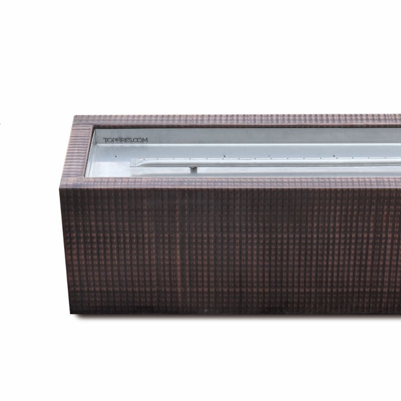The Outdoor Plus 72" Eaves Copper & Corten Steel & Stainless Steel Rectangle Fire Pit - Additional View