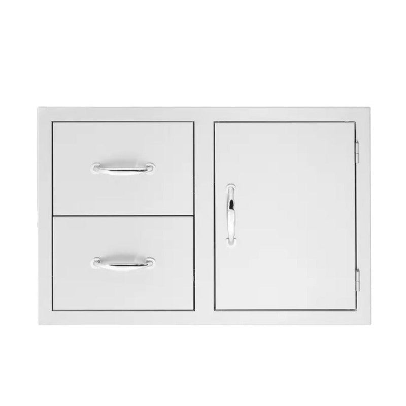True Flame Grill True Flame 33" Stainless Steel 2-Drawer & Access Door Combo Masonry Frame Return