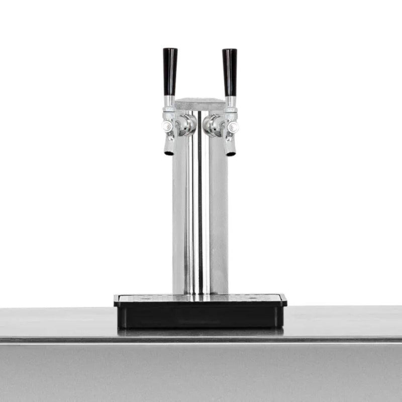 True Flame Grill True Flame 6.6c Deluxe Outdoor Rated Double Tap Kegerator - Completed - Detail View