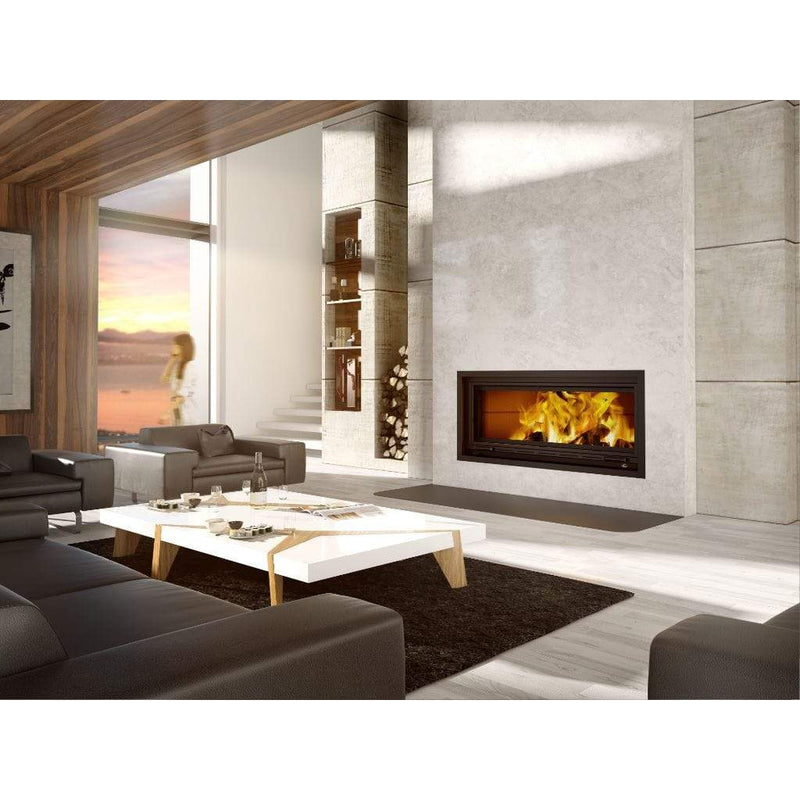 Valcourt Saint-Laurent Decorative Linear Wood Fireplace (including 4 Lengths of 8" X 36" Chimney) - Alternate View
