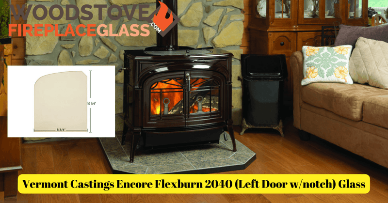 Vermont Castings Encore Flexburn 2040 (Left Door w/notch) Glass - Detail View