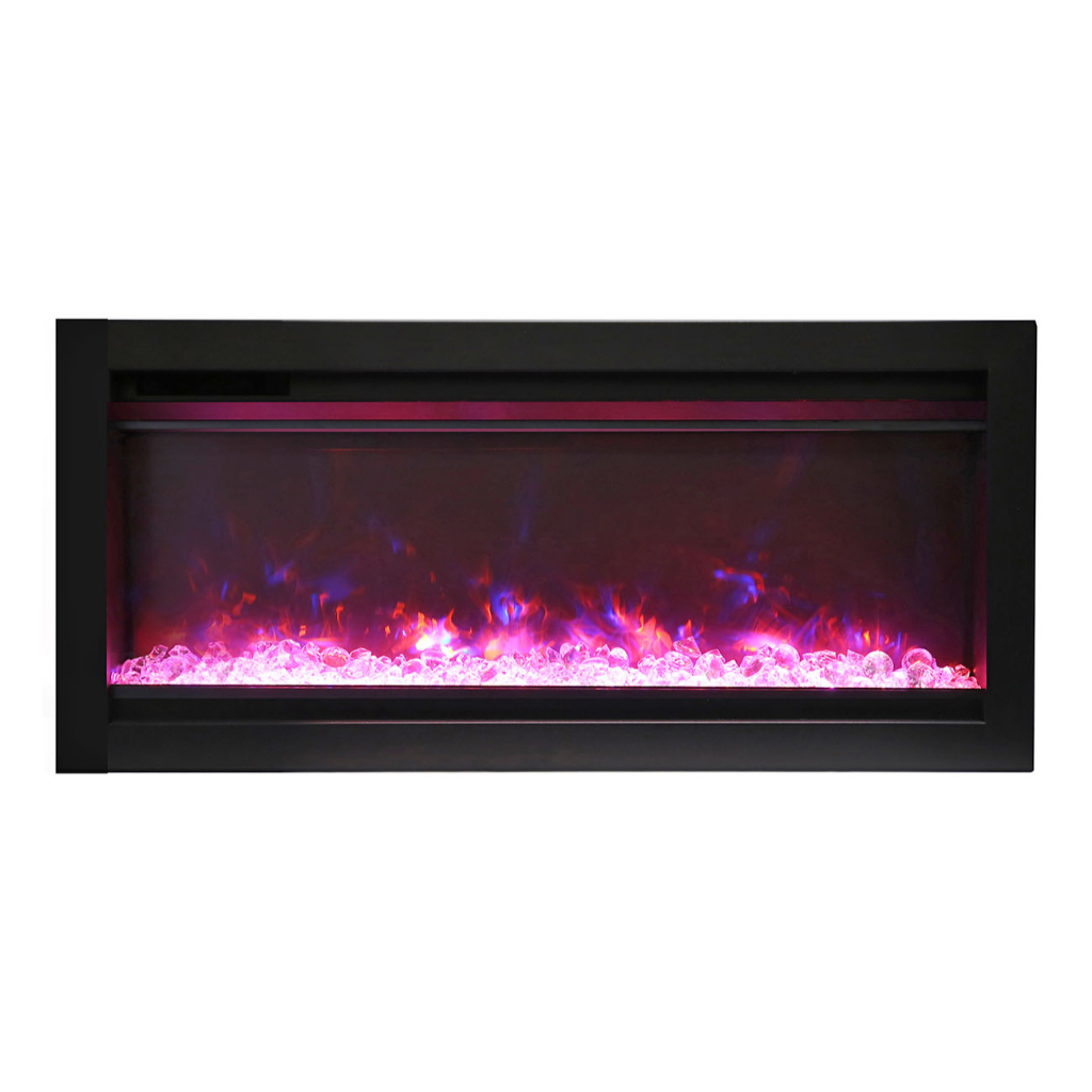 Remii 34″ WM-B Series Electric Fireplace with Glass and Black Steel Surround - WM-34 - Fireplace Choice