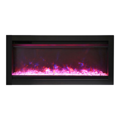 Remii 88″ WM-B Series Electric Fireplace with Glass and Black Steel Surround - WM-88 - Fireplace Choice