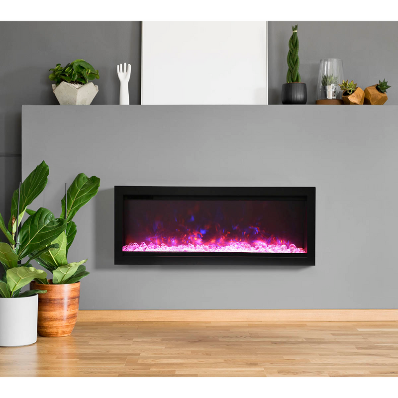 Remii 42″ WM-B Series Electric Fireplace with Glass and Black Steel Surround - WM-42 - Fireplace Choice