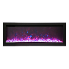 Remii 60″ WM-B Series Electric Fireplace with Glass and Black Steel Surround - WM-60 - Fireplace Choice