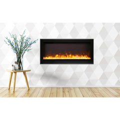 Remii 34″ WM-B Series Electric Fireplace with Glass and Black Steel Surround - WM-34 - Fireplace Choice