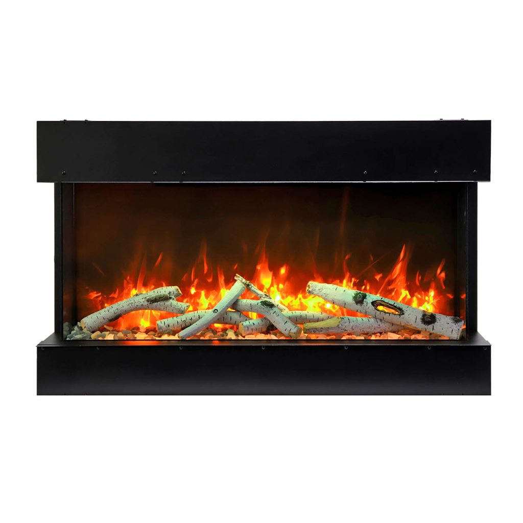 Remii 60″ BAY-SLIM Series 3 Sided Glass Electric Fireplace - 60-BAY-SLIM - Fireplace Choice