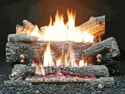 Buck Stove 30" EV200 Oak Ember Vision Series Vent-Free Gas Log Set - Remote Ready - Fireplace Choice