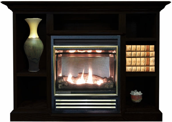 Buck Stove 1127 Vent Free Gas Stove with Prestige Mantel Combo - Propane - Fireplace Choice