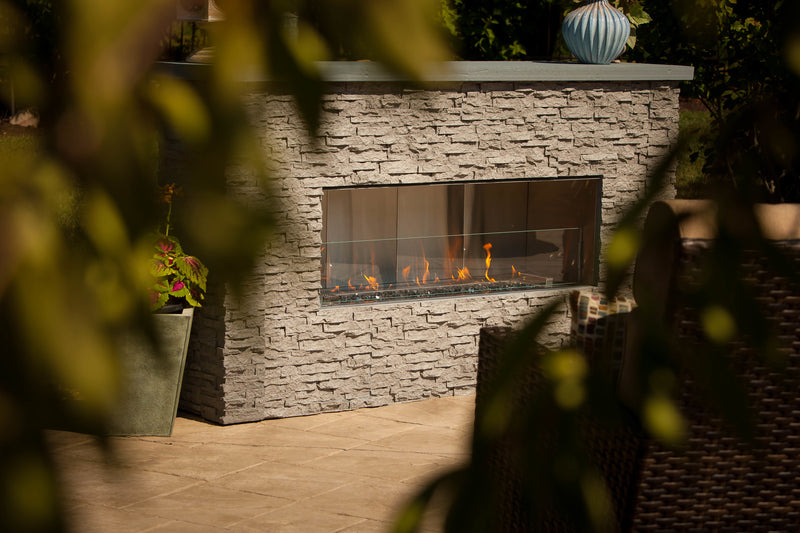 Firegear 72-Inch Kalea Bay Outdoor Non-LED Linear Fireplace - Top View