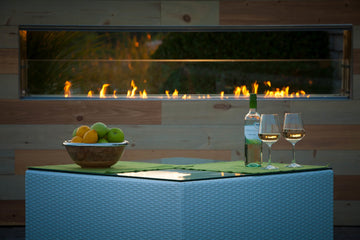 Firegear 60-Inch Kalea Bay Linear Fireplace with LED Lights - OFP-60LECO-LED