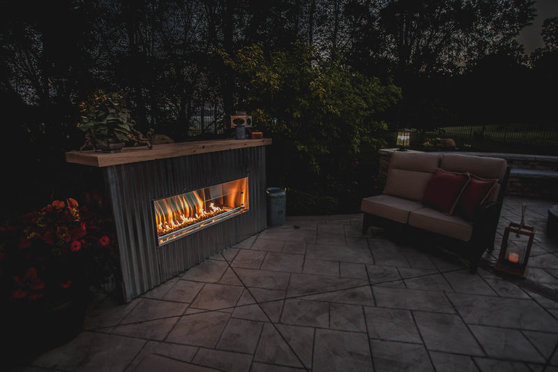 Firegear OFP-60LECO 60" Kalea Bay Outdoor Non-LED Linear Fireplace - Bottom View