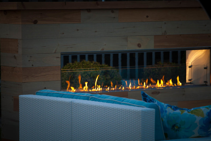 Firegear 48" Kalea Bay Linear Outdoor Fireplace with LED Lights - OFP-48LECO-LED - Side View