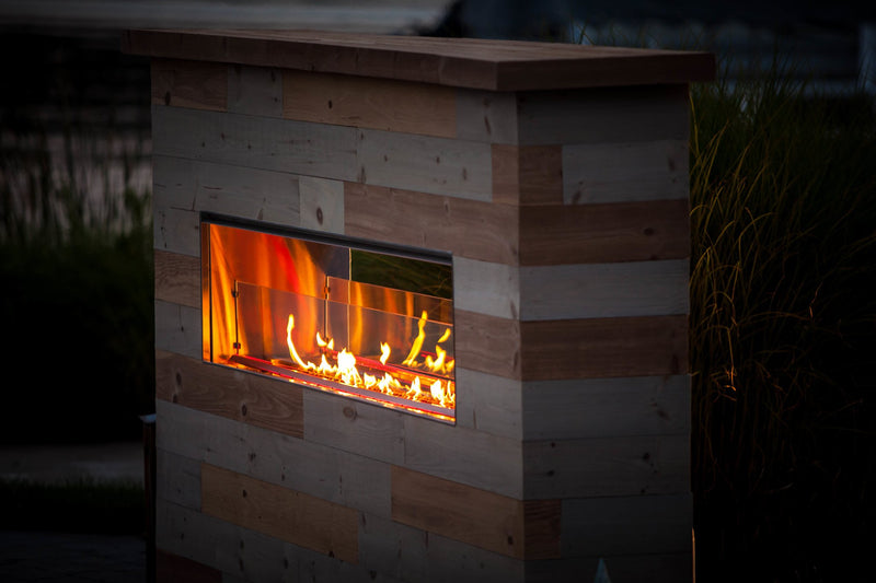 Firegear 48-Inch Outdoor Kalea Bay Non-LED Linear Fireplace - OFP-48LECO - Side View