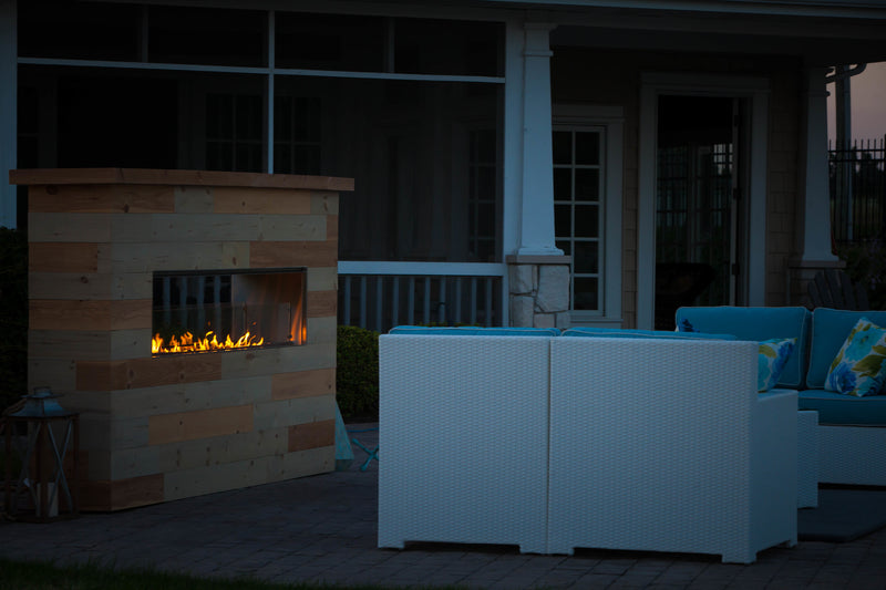 Firegear OFP-60LECO 60" Kalea Bay Outdoor Non-LED Linear Fireplace - Side View