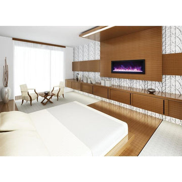 Remii 45″ Wide and Extra Slim Indoor/Outdoor Electric Fireplace with Black Steel Surround - 102745-XS