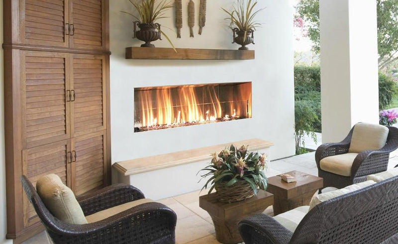 Firegear 72" Kalea Bay Outdoor Linear Fireplace with LED Lights OFP-72LECO-LED
