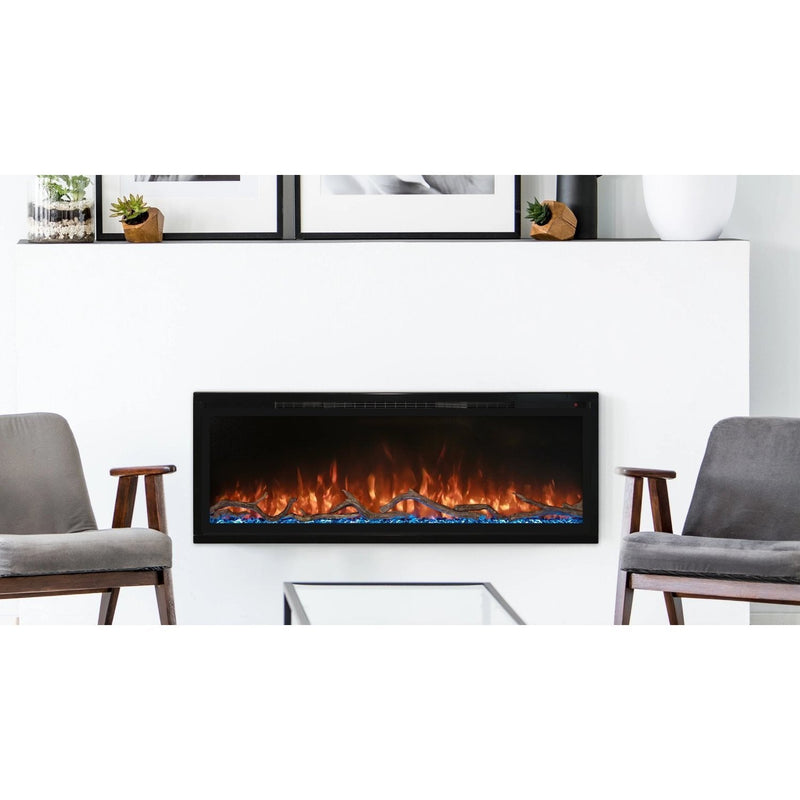 Modern Flames Spectrum Slimline 100" Wall Mount/Recessed Electric Fireplace - SPS-100B - Scale View